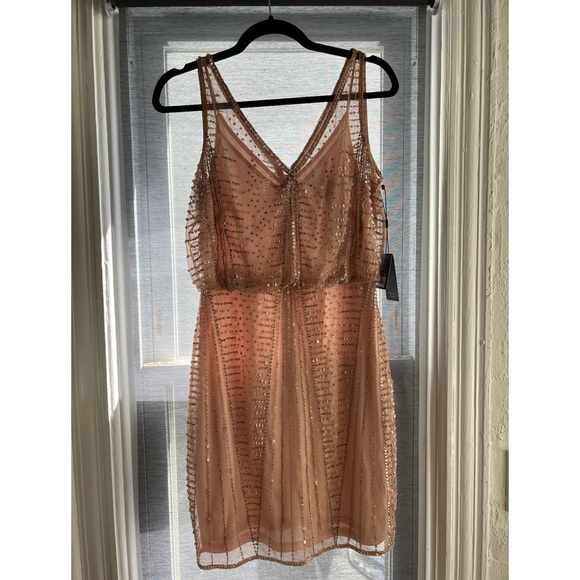 Short Beaded Cocktail Dress - Arianna Papell - Size 6 - Picture 2 of 6